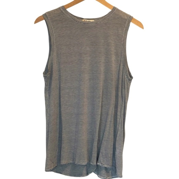 Marine Layer Striped Sleeveless Top, Tulip Back, Navy Blue/White, Lightweight,XL - Picture 3 of 16